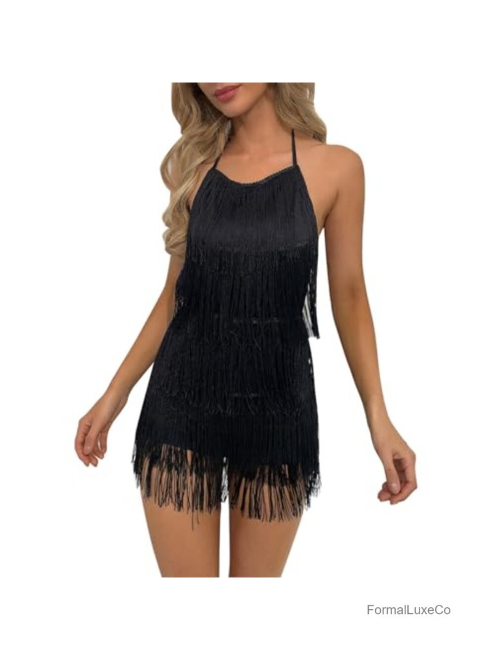 Halter Tassel Fringe Sexy Backless Club Party Jumpsuit